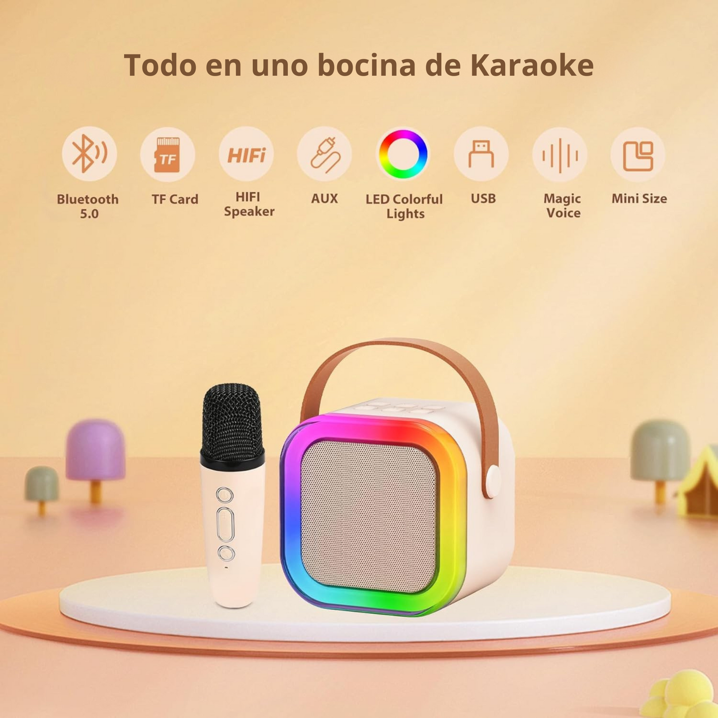 Bocina Bluetooth Karaoke Con Micrófono